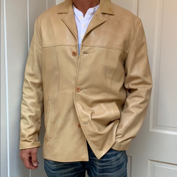 Leather dress coat jacket - Picture 2 of 8